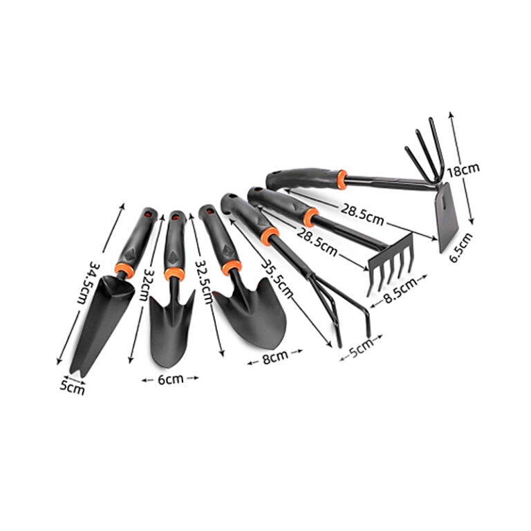 Soft Ergonomic Garden Hand Digger and Hoe Tools Set 7 Pcs Get Wise Tools
